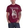 Rage Against The Machine T Shirt BOLA Album Cover Ufficiale Uomo Maroon Red