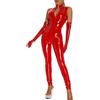 PARUPRUP Tuta Pelle Sexy Donna Bodystocking Wetlook Teddy Lingerie Cerniera Frontale | Jumpsuit Maniche Lunghe, Un Pezzi Lucida Metallico, Biancheria Intima Elasticità Bodycon, Clubwear Party Rave, Body Pu Latex