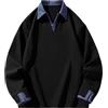 Generisch Maglione da uomo elegante, felpa da uomo senza cappuccio, maglione invernale, oversize, felpa college Arebit, maglione classico da uomo