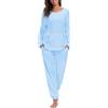 Vlazom Pigiama Donna Invernale Pigiami Due Pezzi Flanella Manica Lunga | Flanella Morbida e Calda, Grande Tasca Ventrale Pratica, Scollo Rotondo Comodo, Disponibile in Più Colori Tinta Unita
