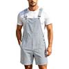 HEMNACU Salopette corta da uomo, pantaloni in jeans, salopette cargo retrò, salopette da lavoro, salopette larghe in denim, tuta estiva, abbigliamento da lavoro corto