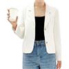 Generic Blazer da Lavoro da Donna, con Colletto Elasticizzato e Doppiopetto, Giacca alla Moda a Maniche Lunghe e Corte