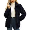 Couawaticy Giacca da donna a maniche lunghe con zip intera in morbido pile caldo