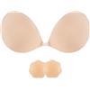 SHINYMOD Reggiseno adesivo, senza spalline, senza spalline, appiccicoso per donne, in silicone adesivo, invisibile, reggiseno push-up riutilizzabile, comodo reggiseno con 2 copricapezzoli