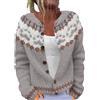 Generic Cardigan da donna UK Fair Isle Nordic fantasia maglione manica lunga girocollo cardigan giacca per autunno e inverno