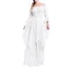 Generisch Vestito medievale da donna per il rinascimento, abito lungo vittoriano, vintage, abito da sera, per feste, medievali, Halloween, con maniche a tromba, maxi abito da ballo