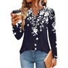 Rapbin Camicetta da donna con scollo a V, a maniche lunghe, elegante | Camicia a maniche lunghe con scollo a V