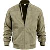 Dhyazqfit Bomber - Giacca bomber da uomo, per le mezze stagioni, leggera, in finta pelle scamosciata, per il tempo libero