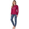 Karelpiù Pigiama Donna Invernale in Cotone Caldo Interlock 100% - Set da Notte Due Pezzi Aperto o Chiuso -