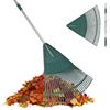 ORIENTOOLS Rastrello per foglie da giardino, manico regolabile in acciaio leggero, impugnatura comoda, testa in plastica, rastrello per arbusti in poliestere, 26 denti, da 110 a 168 cm (manico