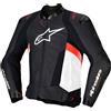 Alpinestars giubbotto in pelle uomo Missile V3 - 1231Black White Red Fluo, Missile V3 - 1231 Black White Red Fluo