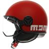 MOMODESIGN Momo Design casco jet Fgtr Classic 2206 Candy - Rosso opaco/ Decal Bianco Tg S, Fgtr Classic 2206 Candy - Rosso opaco Bianco