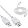 InLine 20368 Cavo USB 2.0, Prolunga, Type A, Maschio/Femmina, 1.8M Beige/Grigio