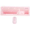 BANAPOY Set tastiera e mouse wireless a 2,4 GHz in stile macchina da scrivere retrò, 104 tasti, mouse silenzioso, tasti multimediali, Plug & Play, per PC, laptop e desktop