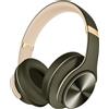 DOQAUS Cuffie wireless Bluetooth con controllo tramite app, pieghevoli, colore verde