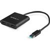 Lustrens Adattatore USB-A 3.0 per monitor dual, con uscita 2x HDMI, supporta 4K a 30Hz e 1080p a 60Hz
