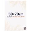 Dutch Frame Factory - Cornice 50x70 cm Bianco Lucente - Plastica | Vetro acrilico antiriflesso, Montaggio a parete, Adatta per foto, poster o puzzle, Made in Holland
