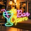 GAOUTO Targa al neon con birra a LED, dimmerabile, con funzionamento USB, cartello pubblicitario a LED con catena di sospensione, decorazione da parete, per decorazione di interni, bar, pub, club