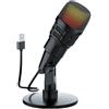 Microfono USB RGB per PC per Mac per PS4 Streaming Gaming Desktop Mic