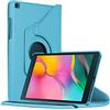 TechDealsUK Custodia con Rotazione a 360 Gradi per Samsung Galaxy Tab A 8.0 (2019) T290 T295 Cover con Supporto in Pelle (Aqua)
