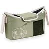 hauck Borsa Passeggino e Carrozzina, Disney Simba Verde Oliva - 35 x 10 x 22 cm - Borsone Portaoggetti con Portabibite di Facile Presa e Tasca in Rete - Chiusura a Strappo per Fissaggio al Manubrio