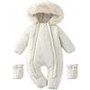 DivingBirds Tutina da neve invernale per neonati, con cappuccio, con scarpette, 3-18 mesi