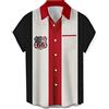 Lzzidou Camicia Hawaiana Vintage Anni '50 Rockabilly a Maniche Corte con Bottoni, da Uomo