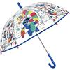 PERLETTI Ombrello Stitch Trasparente Bambino Bambina - Ombrellino Bambini Bordo Blu Antivento Piccolo Apertura Manuale - Ombrello Bimbi Lilo e Stitch Resistente Cupola Scuola Asilo - Diametro 74cm