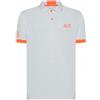 SUN68 Polo Logo Fluo S/S - 95% Cotone 5% Elastan Bianco 3XL