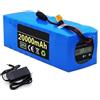 helSHOPM Batteria Per Bici Elettrica 36V 20Ah Batteria Ebike 36V 20Ah 10S4P Batteria Impermeabile PVC Con Caricabatteria Per 250W 350W 500W 750W Motore 36V 20Ah,T