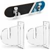 TOP-MAX 2 supporti da parete orizzontali per skateboard, polimero | Ampia scanalatura a forma di U, presa sicura, aspetto invisibile, protegge le tue tavole, perfetto in camere e negozi di