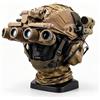 SEOXJ Set casco tattico marrone chiaro: attacco for tubo quadruplo e cuffia | Kit casco tattico regolabile marrone chiaro da 52-60 cm con cuffia, occhiali, attacco for tubo quadruplo