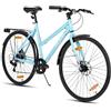 HH HILAND HILAND Velo - Bicicletta da strada da 28 pollici, 7 marce, con telaio in alluminio, biciclette da città per adulti, freni a disco meccanici, bicicletta per pendolari 700C, per uomo e donna