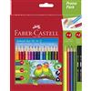 FABER-CASTELL - Set di matite colorate Colour Grip, 24 pezzi | Matite colorate infrangibili per bambini e adulti, con 2 matite incluse