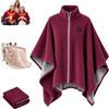 Generico Coperta Riscaldante da Indossare Coperta Elettrica Singola Portatile Rosso | 3 Livelli di Calore Regolabile,Coperta Termica Elettrica con Cappuccio,Cerniera Poncho Riscaldante Elettrico per Casa Ufficio