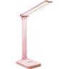 Suanzua Lampada da scrivania a LED, luce tattile regolabile a 3 livelli, ricaricabile tramite USB, protezione per gli occhi, lampada da scrivania pieghevole, colore rosa