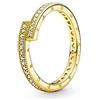 PANDORA Signature - Anello spirale, placcato in oro 14k, con pietre di zirconia cubica incolori