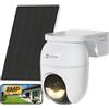 EZVIZ CB8 Lite 4G LTE Telecamera Esterno Senza Fili 4G 8MP+Pannello Solare | 360° PTZ, 4G&WiFi Auto-Switch, Rilevamento di Persone&Veicoli, Modalità AOV, Visione Notturna a Colori, Difesa Attiva
