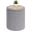 Bonlife Pouf Contenitore, Portaoggetti Piccolo Baule, Poggiapiedi Pieghevole Cubo, Cassapanca, per Ingresso, Soggiorno e Camera da Letto, Grigio, 37x37x45 cm