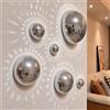 BOUFEIDA 6 Pezzi Decorazione da Parete Disco, 2 x 6/8/10 cm Ciascuna | Palla Specchio, Semisfere Disco Argentate, per Feste Retrò, Arredamento Camera da Letto e Compleanni