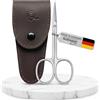 Flipfeld GmbH Forbici per cuticole marQus, Solingen/Germania - Extra affilate con lama ricurva e astuccio per forbici da unghie - Forbici per unghie e forbici per cuticole