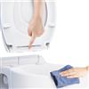 RAM ONLINE Ram® Sedile WC bianco a sgancio rapido con chiusura rallentata e cerniere per bagno, sedile in ABS