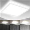 B.K.Licht - Pannello LED a luce indiretta, piatto, dimmerabile a passi, lampada da soffitto, pannello LED soffitto, Plafoniera led soffitto, pannelli luminosi LED, 29,3x29,3x2,8, bianco