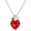SAVITA Collane con Cuore Rosso da Donna, Collana con Ciondolo a Corona Cuore Bigiotteria Descendants da Donna Regalo di San Valentino Regalo di Anniversario