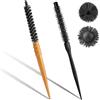 MOZEAT LENS 2 pezzi spazzola rotonda piccola spazzola per capelli mini spazzola per asciugacapelli rotonda spazzola professionale per capelli sottili ponytail barba sollevamento ricci