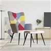 Generico Poltrona Relax con Poggiapiedi in Tessuto Patchwork,Multicolore,10.8kg,328186