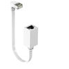 Generic Cavo di prolunga Cat7 da 15 cm, 10 g, Adattatore RJ45 Femmina-Maschio a 90 Gradi, Bianco