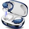 CASCHO Cuffie Bluetooth, Sport Auricolari Bluetooth 5.3 con Gancio per Orecchio, 60H con Indicatore LED per Cassa di Ricarica, Chiamata ENC HD, Vestibilità Comoda, Impermeabile IPX7(Blu Profondo).