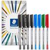 STAEDTLER Stick 430M - Penna a sfera a punta media da 0,5 mm, confezione da 8 in confezione con busta (nero, blu, rosso, verde)