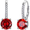 Ever Faith - Orecchini pendenti da donna in argento Sterling 925 con zirconi, con chiusura a monachella